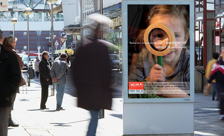 Kampagnenentwicklung TV/Kino für NINA Hotline gegen Kindesmissbrauch