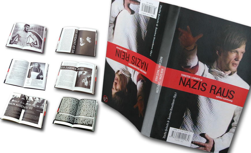 Buchgestaltung Christoph Schlingensief - Nazis rein / Nazis raus - Suhrkamp Verlag Buchgestaltung Christoph Schlingensief - Nazis rein / Nazis raus - Suhrkamp Verlag