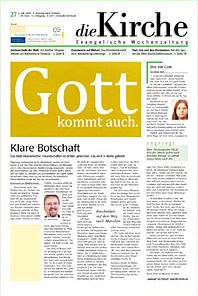 "Fest der Kirchen" auf der Titelseite der Evangelischen Wochenzeitung "Die Kirche"