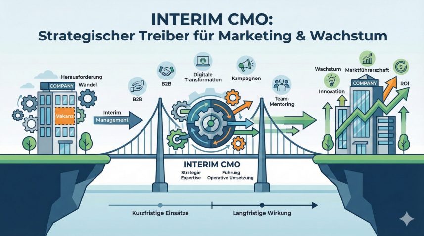 Interim Management im B2B: Erfolg durch einen Interim CMO als Interim Marketing Manager, Interim Manager Marketing und Interim Chief Marketing Officer, der mittels Interim Marketing und Interim Chief Marketing als Chief Marketing Officer, Chief, Officer, Manager und Interim Manager im Marketing überzeugt.