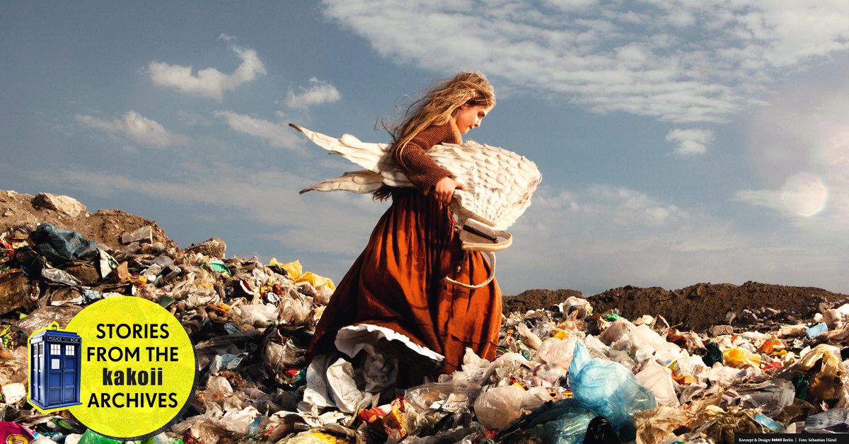 Für Caritas und Staatsoper sind wir auf dem Müll für die Kampagne zum Kinderopernprojekt "Engel singen hören"