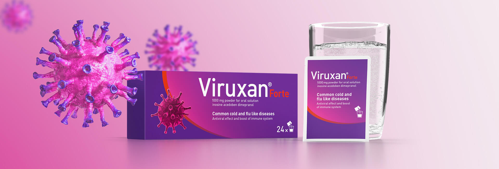 Viruxan forte, Arbeitsbeispiel von kakoii, der Agentur für pharma packaging.