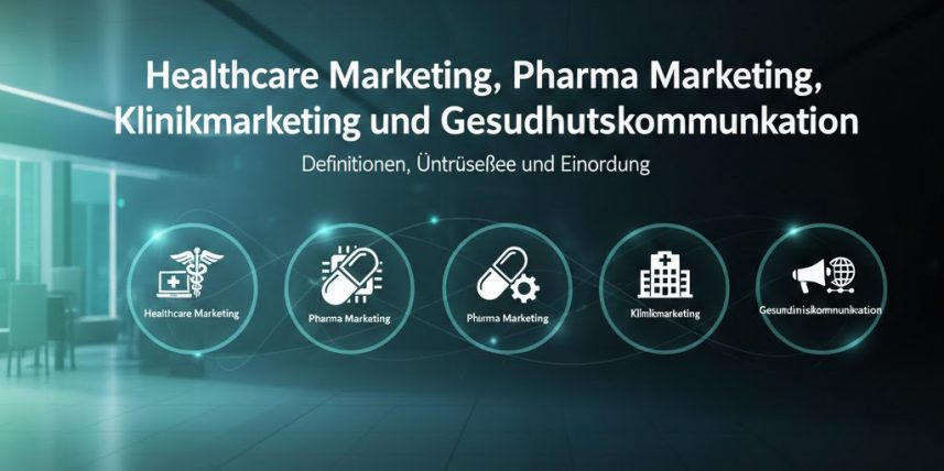 Healthcare Marketing, Pharma Marketing, Klinikmarketing und Gesundheitskommunikation – Definitionen, Unterschiede und Einordnung